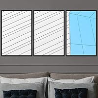 3 Piece Framed Canvas Wall Art Abstract Cool Line Canvas Prints Home Artwork Decoration for Living Room,Bedroom - 16
