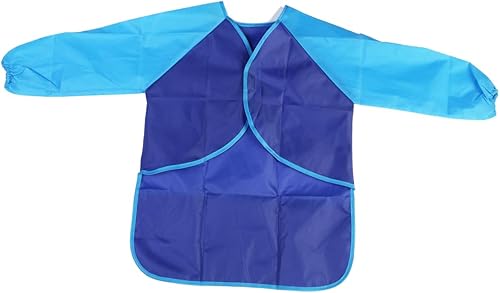 Miniatura 3 de BESPORTBLE Delantal de arte de manga larga para años de edad Azul Conveniente cierre de gancho ropa de aceite y acuarela