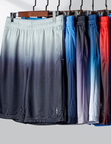 Image of 5 Pack Boys Athletic Shorts Mesh Basketball Youth Apparel Kids Sports Active Gear with Pockets