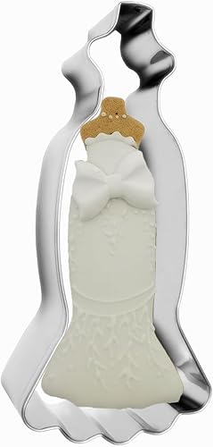 Miniatura 5 de Cortador de galletas en forma de vestido de gran tamaño, vestido de sirena sin tirantes de acero inoxidable, vestido de princesa cola de pez,