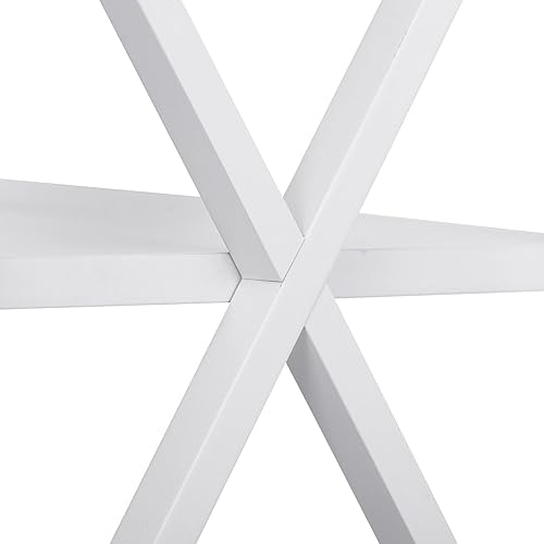 Miniatura 8 de SUPER DEAL Juego de 2 mesas auxiliares de 3 niveles con estantes de almacenamiento, mesa pequeña versátil de diseño X para dormitorio, sala de