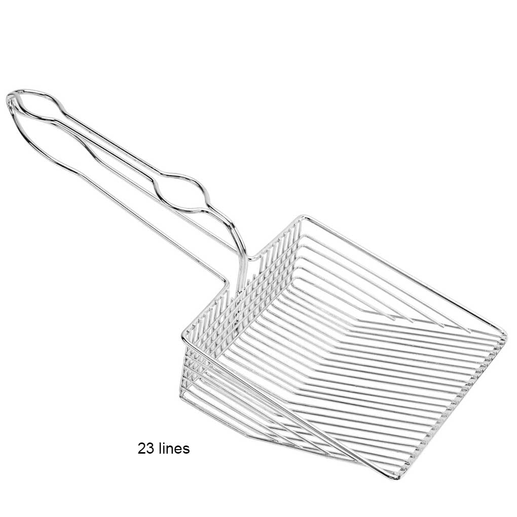 Set di 5 pala per lettiera, grande, setaccio fine, in metallo, resistente, forniture per animali domestici, paletta per urina con supporto per gatti, 23 linee, stile A 23 linee