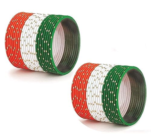 Oneness Tiranga/Tricolour Bangles Set On Occasion of Independence Day/Republic Day in Orange, White & Green for Women & Girls-image-16