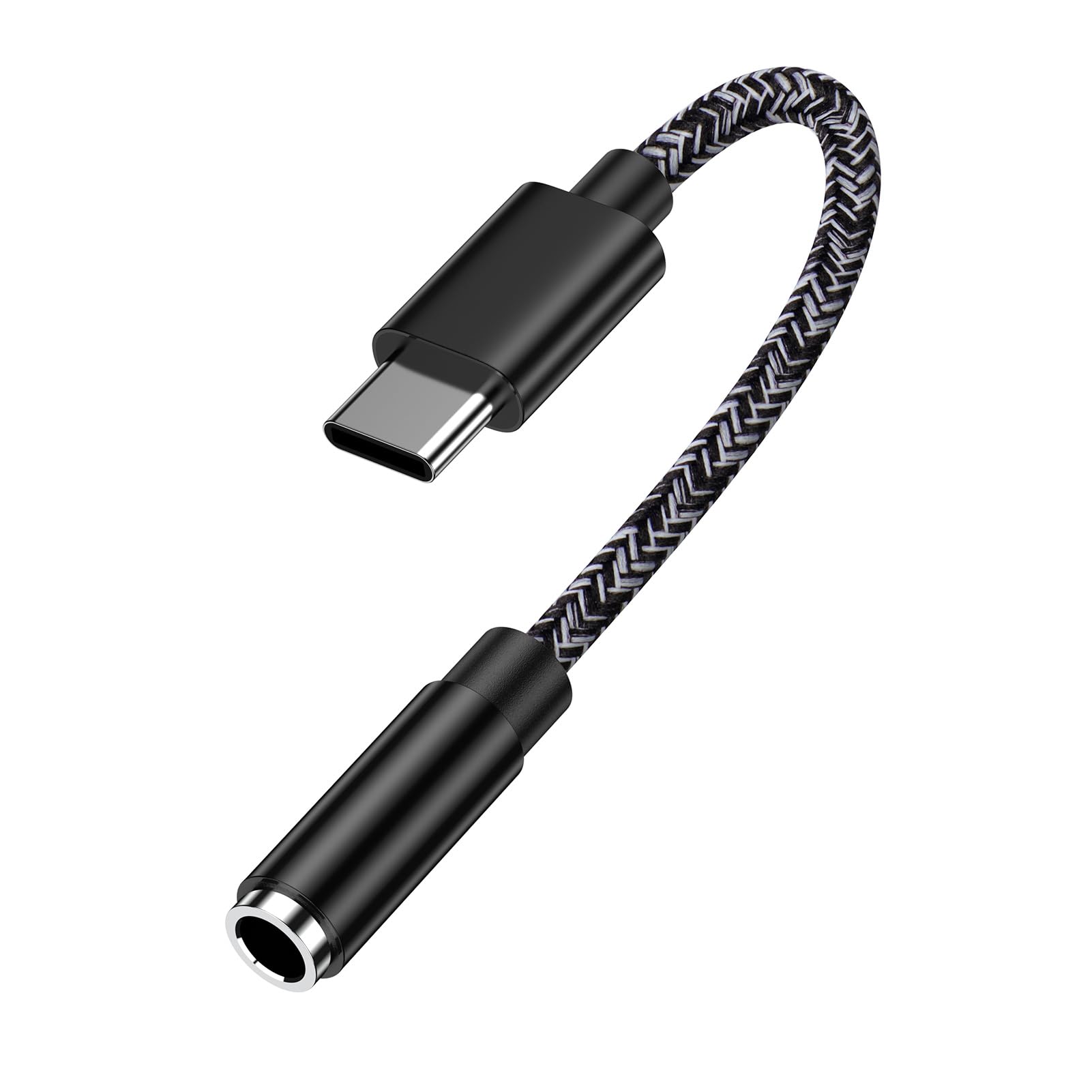 ChrisPow タイプc イヤホン 変換 アダプタ 18cm HiFi音質 USB Type-C 3.5mm 3極 4極 オーディオ 変換 アダプター DAC搭載 イヤホンジャック 変換 通話/音楽/音量調節/マイク/コントロール機能 ヘッドホン iPhone15 Galaxy(ブラック)