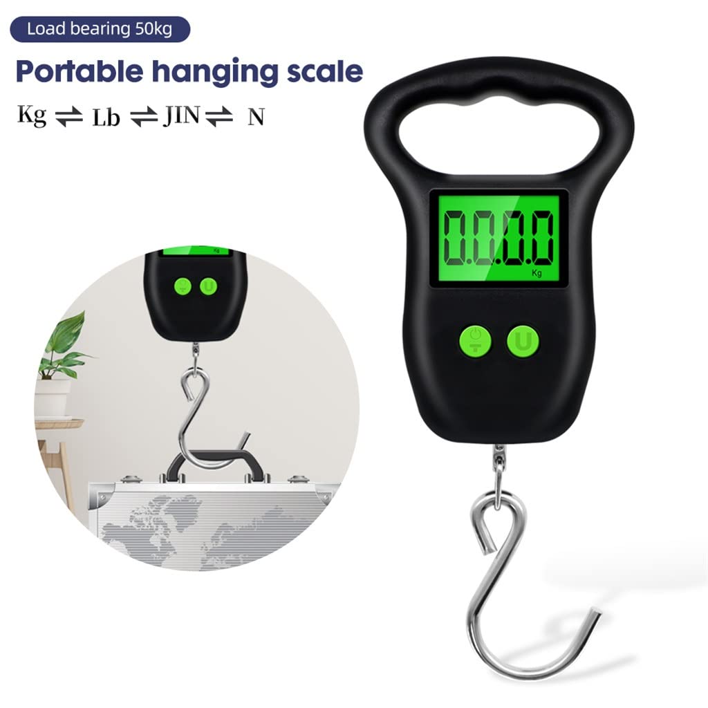 JFDBGU Newest 50kg/110lb Hanging Scale Digital Portable Luggage Weight BackLight Hook Fishing Weigh