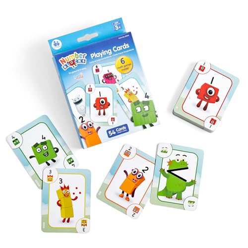 Learning Resources Numberblocks Juego de Cartas, 3+, 54 Cartas con imágenes de Personajes, Reglas para 2 nuevos Juegos Infantiles Numberblocks y 4 clásicos actualizados, Juego Familiar de Viaje