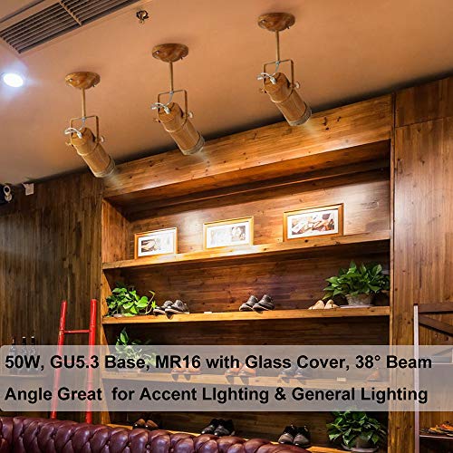 Vinaco Mr16 Halogen Bulb 50W, 3Pcs High Output Gu5.3 Halogen Bulb Dimmable 12V, Mr16 Gu5.3 Bulb With Long Lifetime 2800K Warm White, Gu5.3 Base, 38 Degree Beam Angle For Landscape, Track Lights #TOP2