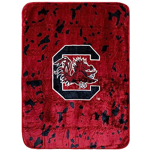 College Covers Everything Comfy South Carolina Gamecocks Soft and Warm Huge Raschel Throw Blanket, 86" x 63"