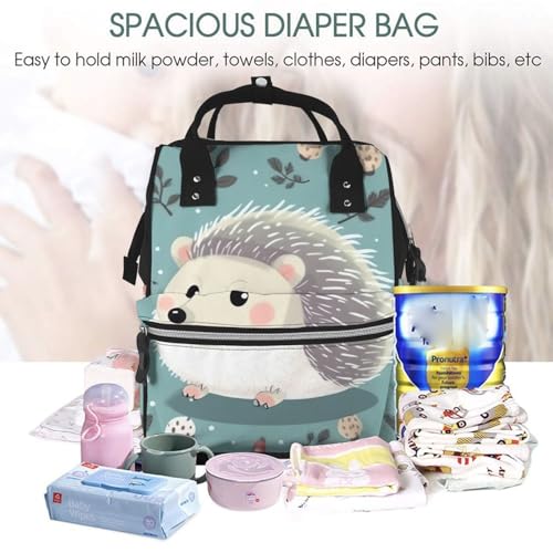 Sac à dos à langer grande capacité motif hérisson pour maman