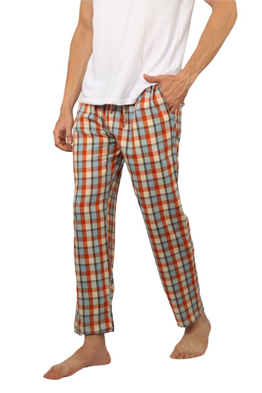 albatross Men's Cotton Blend Soft and Super Comfortable Checkered Pajamas-picture-36