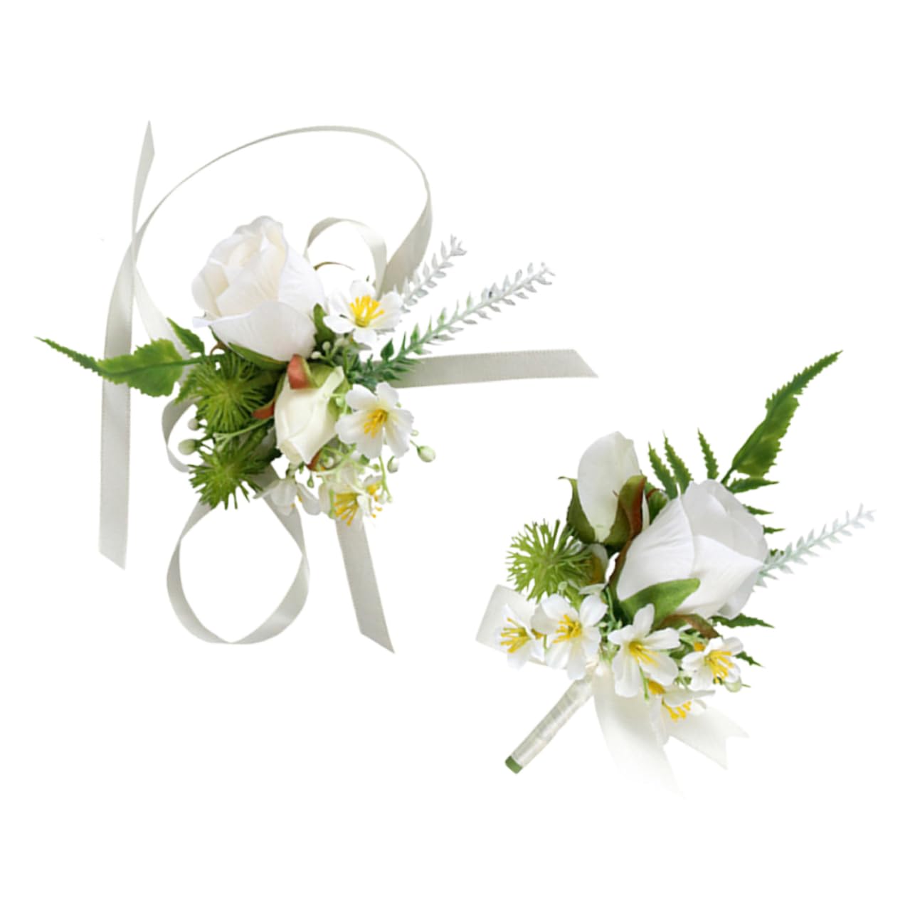 Corsage et boutonnière fleurs artificielles mariage ensemble accessoires mariée marié
