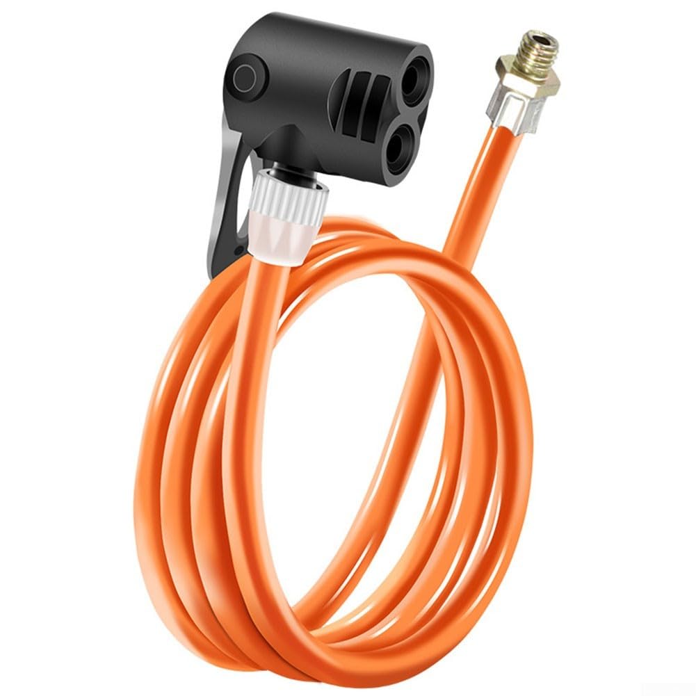 Bike Pump Hose Extension Tube, 125cm Replacement Air Hose for Schrader/Presta/Dunlop Valves, Quick Easy-Clip Schraders Valve Bicycle Tyre Air Pump Inflator Replacement Hose(1PC)