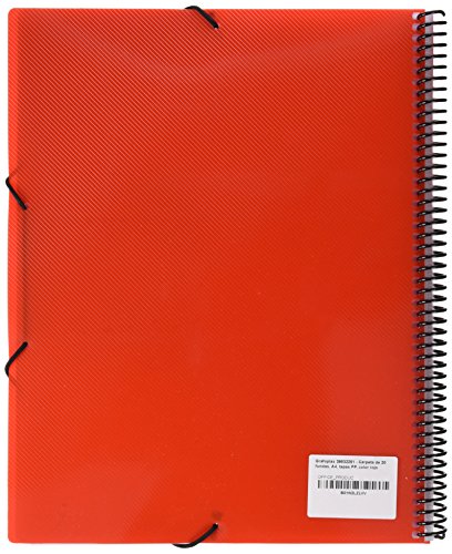 grafoplas 39832251 - 20 Pockets Folder, A4, Tapas, PP Red - Image 2