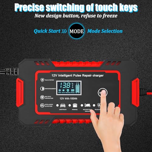 Image of 12 V 6 A Smart Battery Charger and Maintainer, Red
