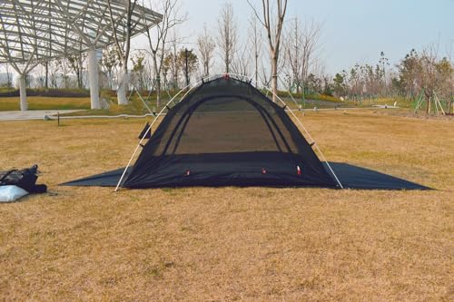 Carpa de malla para 2 personas impermeable, negra miniatura 2