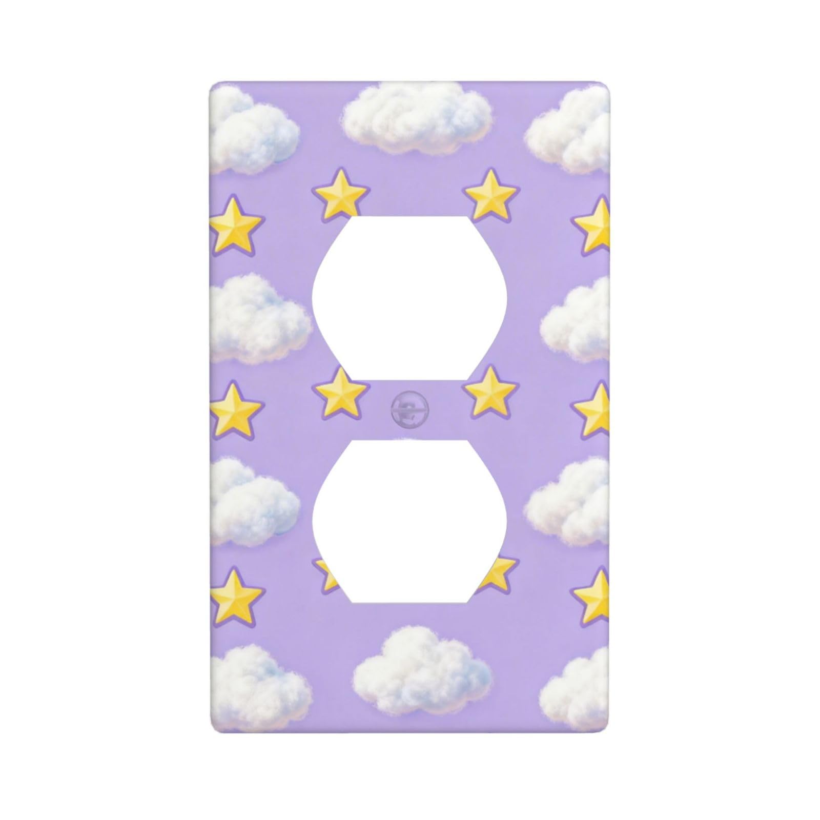 Cloud Star Seamless Unbreakable Polycarbonate Switch Plate-1 Gang Screwless Wall Plate for Home Office