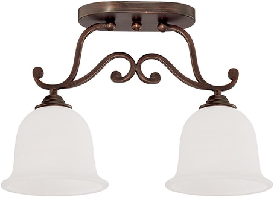 Millennium 1562-RBZ Two Light Semi-Flush Ceiling Mount, Bronze/Dark