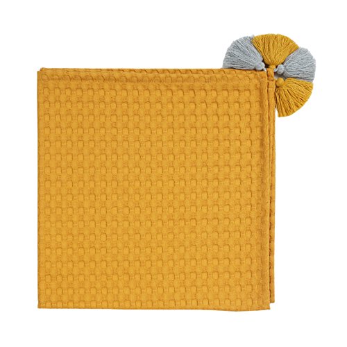 MoMika Beautiful Baby manta de algodón-oblea | con borlas lindas | Manta Cuddle & Play | 70 x70 cm | Muchos colores