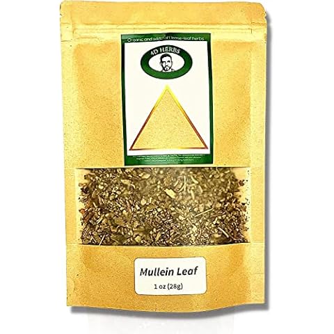 4D Herbs - 100% Natural Mullein Leaf Organic Tea - Herbal Expectorant for Respiratory - Support Lung Cleanse Caffein-Free Non-GMO Natural and Immune Support 1 Oz Cover