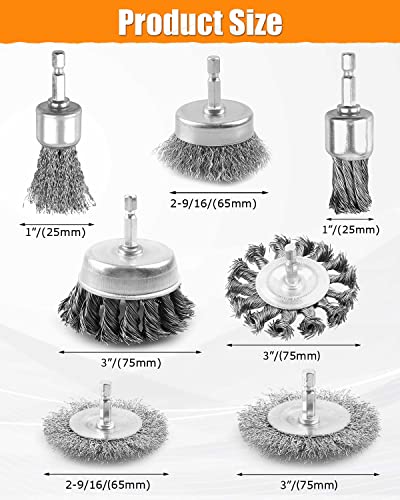 Image of 20 Pcs Wire Wheel for Drill, Heavy Duty Wire Brush for Drill
