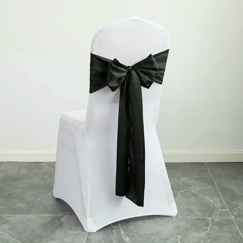 Satynowe szarfy na krzesło 10/50 sztuk, 17 x 275 cm, idealne na wesela, bankiety, imprezy, baby shower i wydarzenia, eleganckie pokrowce na krzesła do stylowego wystroju.