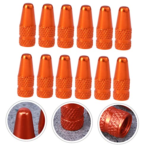 Tapas para válvula de llanta de bicicleta Toddmomy, 12 piezas, color naranja, cubierta contra polvo y fugas, alarga la vida útil de las llantas, fácil de instalar miniatura 3