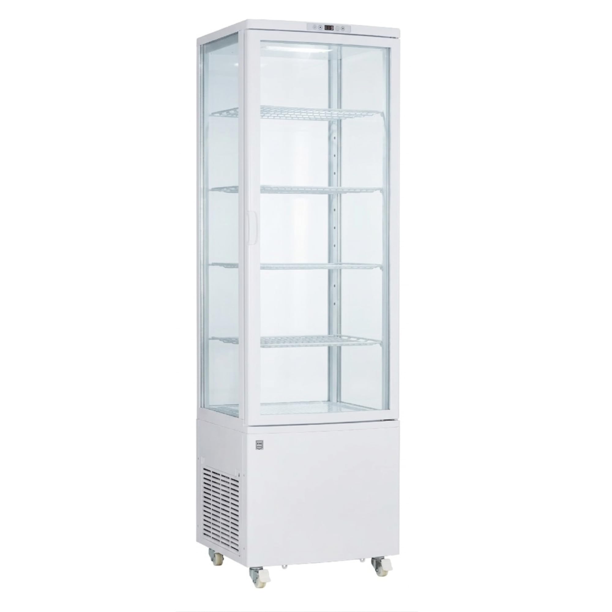 Vitrina Refriguerada Expositora, 215 L, Estantes Ajustables, Iluminación LED, Blanco y Negro medida 51,5 x 48,6 x 160,2 | Vitrina Horeca