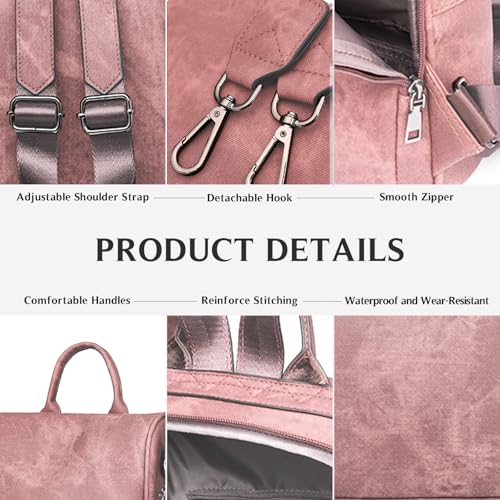 Image of Woman Backpack Purse Waterproof Lightweight PU Leather Backpack, Multipurpose Travel Shoulder Bag Handbag