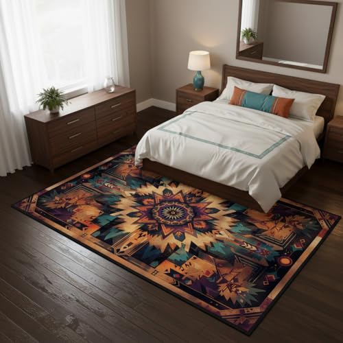 Tapete decorativo estilo azteca 5'x7' miniatura 3