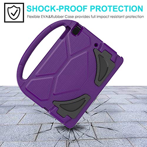Image of iPad 9.7 2018 /2017 / Air 1 /2 / Pro 9.7 Case for Kids - SUPLIK Duable Shockproof Protective Handle Bumper Stand Cover with Screen Protector for iPad 9.7 inch 5th /6th Generation, Purple
