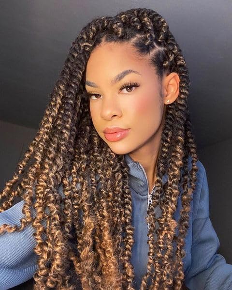 8 Packs Passion Twist Hair 14 Inch Pre-twisted Passion Twist Crochet Hair Pre-looped Crochet Braids for Women Passion Twists Braiding Hair Synthetic