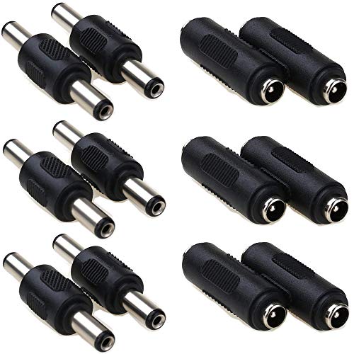 RUNCCI-YUN 12pcs 5,5 x 2,1 mm DC Strom Kupplung，Männlich Zum Männlich ，Dc Hohlstecker 5,5 x 2,1 Weiblich Zum Weiblich， für CCTV Kamera Auto Monitor