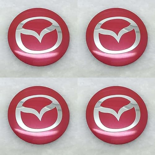 Cache Moyeu Centre Roue 56mm Rouge Enjoliveur de Jante Alu