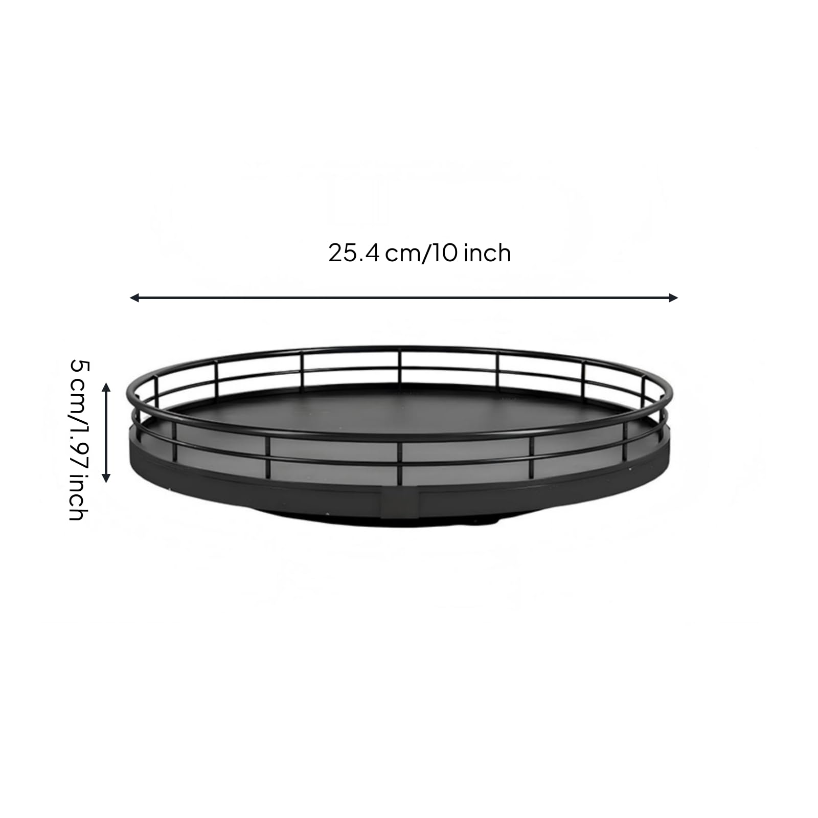 Arbeitsplatten-Drehregal mit Geländer Rund Drehplattenorganizer Organizer Stabil Drehteller Organizer für Bad, Waschküche, Waschtisch