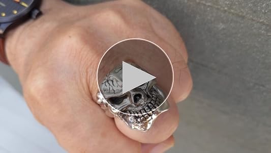 Bikerringshop Sterling Silver Red Eye Skull Ring Size 6.25