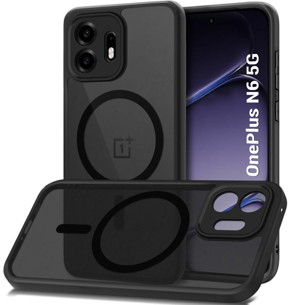 TheGiftKart Hybrid Shockproof Back Cover Case for Realme GT 6 / GT 6T 5G Compatible with MagSafe | Hard Back Cover Case for Realme GT 6 / GT 6T (PC & TPU, Translucent Smoke Matte Back, Black Sides) — Amazon image 32
