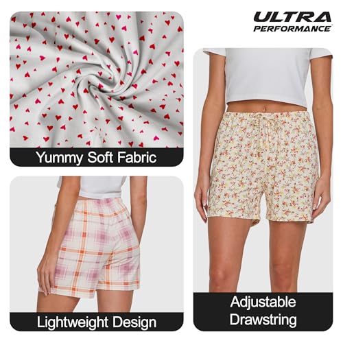 Image of Ultra Performance 3 Pack Womens Boxer Shorts Soft Pajama Sleep Lounge Short