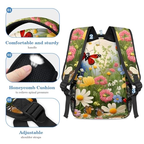 Sac à dos arbustes à fleurs ensemble 2 pièces ados et étudiants - 4