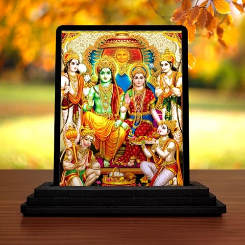 Image of Ram Darbaar Idol for Home and Car Dashboard Wall Art Size (3X4) Inches Multi Color
