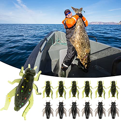 Ownsig 40 Pcs 2 Colors Black Cricket Shape Fishing Soft Lures Super Simulate Insect Artificial Bait - Image 3
