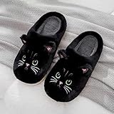 Puimentiua Winter Katze Hausschuhe,Damen Plüsch Hausschuhe,Kuschel Lustig Tiere Schuhe,Cat Slippers (44-45 EU)