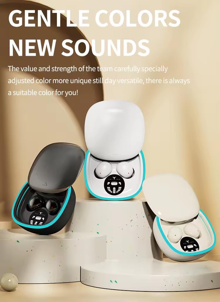 Auriculares inalámbricos Bluetooth 5.0 para dormir, ajuste cómodo y compacto, sonido envolvente de 360°, control táctil, funda de carga, 120 horas de espera para cama, viajes, relajación