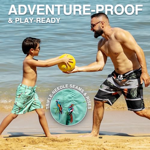 Image of Kanu Surf Boys' Victor Stripe Quick Dry Beach Board Shorts Swim Trunk