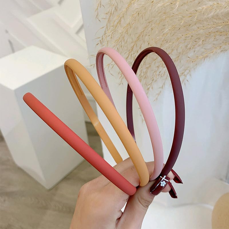 Image of ANNA CREATIONS 12 Pcs Plastic Headbands with Teeth Durable, Lightweight Sports Hair Bands for Women, Girls, Teens & Kids Non-Slip Hair Accessories (Matte Finish-1 cm)