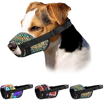 MUROM Print Dog Muzzle for Small Medium Large Dogs Puppy Pattern Adjustable Pet Muzzles Anti Barking Biting Mouth Cover (Mandala, S)