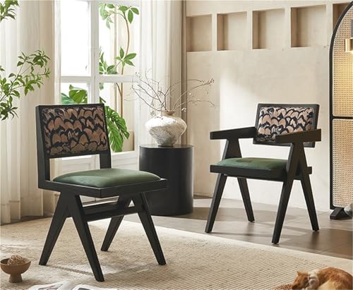 JINBIXIANGDJKS Single Sofa Chair Rattan Armrest Dining Chair Simple Modern Design Balcony Leisure Chair - Image 3