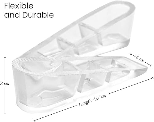 Miniatura 2 de HealthAndYoga™ Topes de cuña de puerta antideslizantes y transparentes de PVA - Topes de puerta antifrágiles y duraderos para la parte inferior de