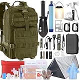Survival Kit, Survival Gear and Equipment 258 PCS with Water Filter, Emergency Tent, LED Lantern, First Aid Kit Supplies, 25L Backpack for Family, Outdoor Camping, Hiking Gifts for Men Christmas