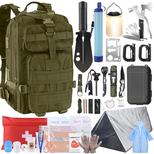 Survival Kit, Survival Gear and Equipment 258 PCS with Water