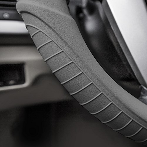 Fh Group Fh3003Gray Universal Fit Silicone With Grip And Pattern Massaging Grip Gray Steering Wheel Cover Fits Most Cars, Suvs, Trucks, And Vans #TOP1